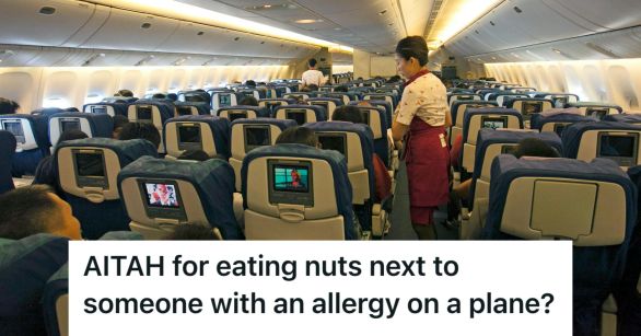 Flight attendant serving food to passengers