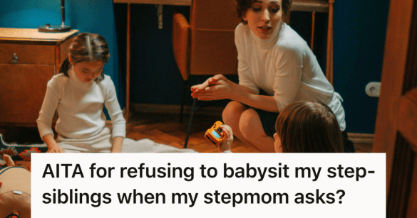 woman babysitting kids playing with toys