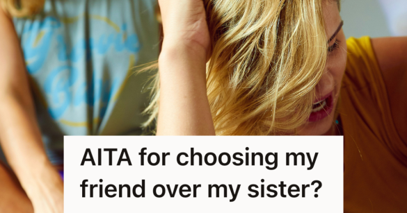 woman looking upset with her back towards another woman