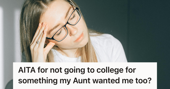 woman looking stressed with hand on temple