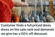 Expensive Dress Was Placed In Clearance By Mistake, So One Vindictive Customer Accused The Boutique Owner Of Scamming Her Customers