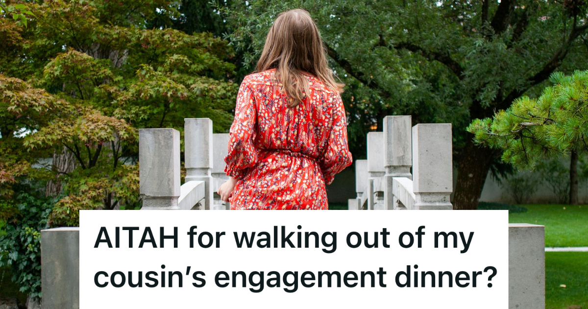 woman walking out of a party