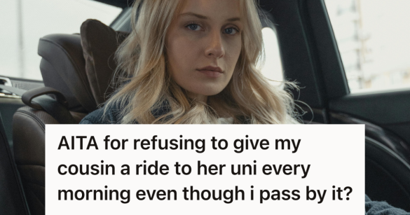 young blonde woman sitting in her car