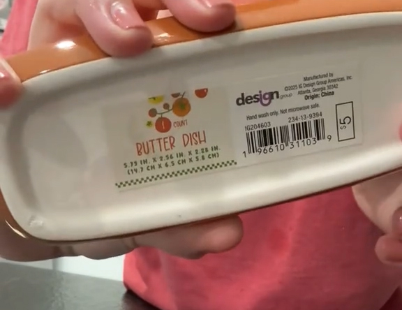 A butter dish bought from Target