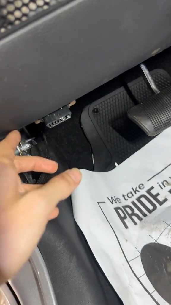 The OBD port in a Jeep