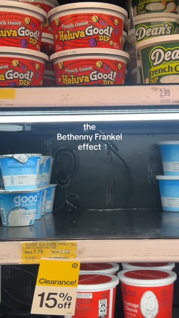 Grocery shelves devoid of cottage cheese