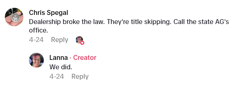 2025 06 09 15 20 20 Stuck with the $31,000 yard ornament?   Her Dad Bought A Car At A Local Dealership, But Now Its Illegal To Drive Because They Wont Produce The Title