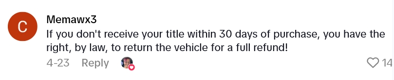 2025 06 09 15 20 30 Stuck with the $31,000 yard ornament?   Her Dad Bought A Car At A Local Dealership, But Now Its Illegal To Drive Because They Wont Produce The Title