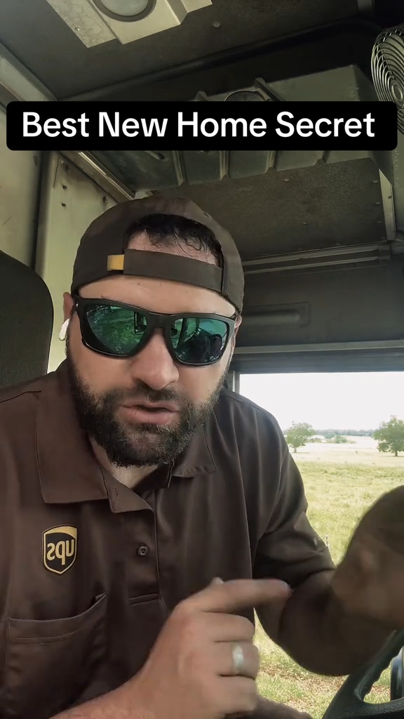 UPS driver in his truck