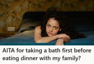 After A Hard Day Of Training, She Just Wanted To Take A Shower, But Her Family Insisted That She Needed To Eat Dinner First