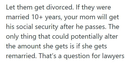 Divorce Details 1 His Mom Wanted A Divorce To Protect Herself Financially, But He Convinced His Dad Not To Sign