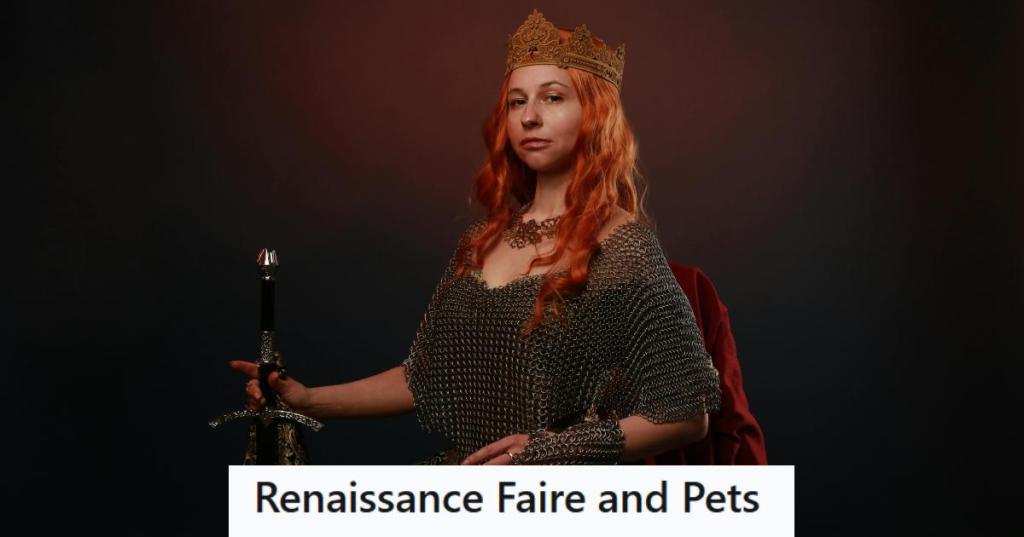 Red-headed woman dressed to attend a Renaissance Faire