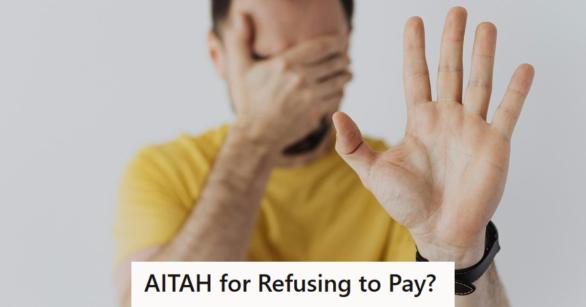 Man covering his eyes and holding up his hand saying no.