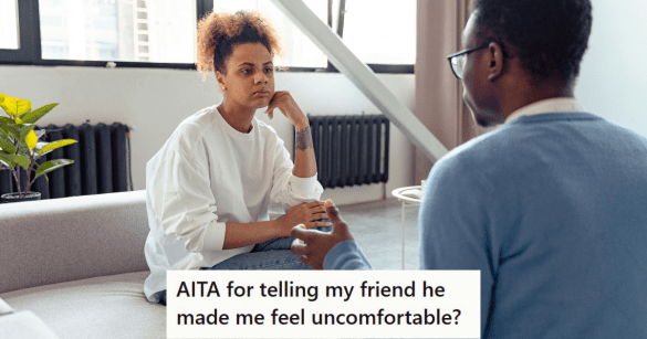 woman sitting sadly next to a man