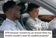 His Annoying Brother Refused To Put His Seatbelt On Properly, So He Threatened To Stop The Car Unless He Fixed His Seatbelt