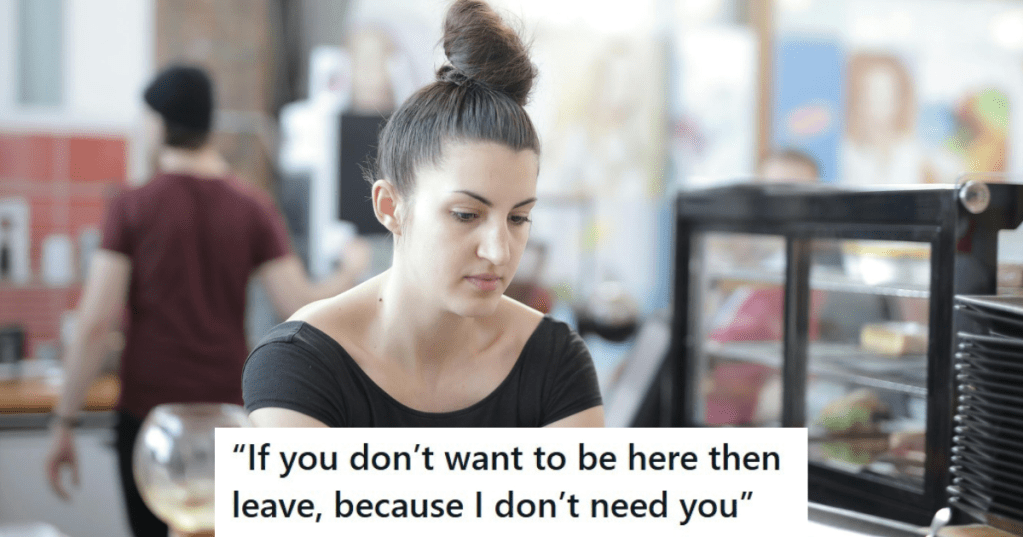girl in black top sitting at a restaurant