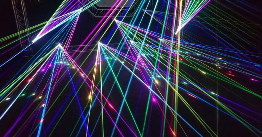 A colorful laser show