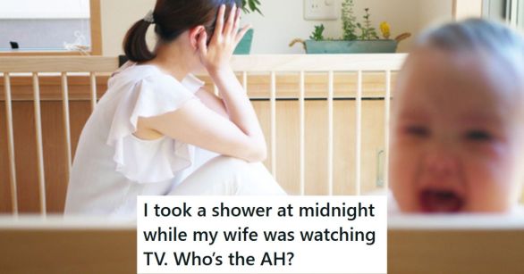 Mom ignoring crying baby