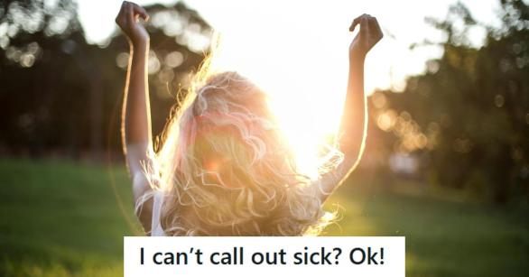 Woman running off into the sunset with severance pay