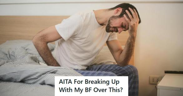 Gay man sitting on the edge of the bed, stressed out.