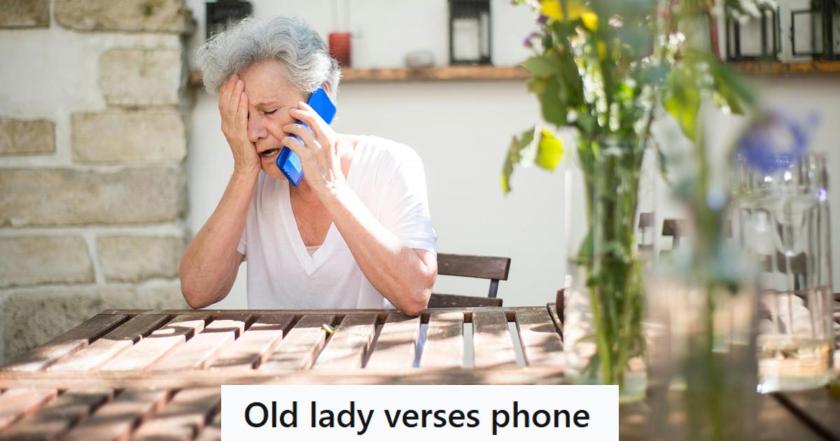 Older woman stressed out as she's on the phone