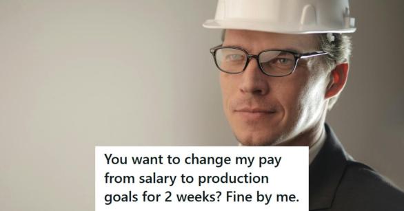 Engineer in hard hat smugly looking at the camera