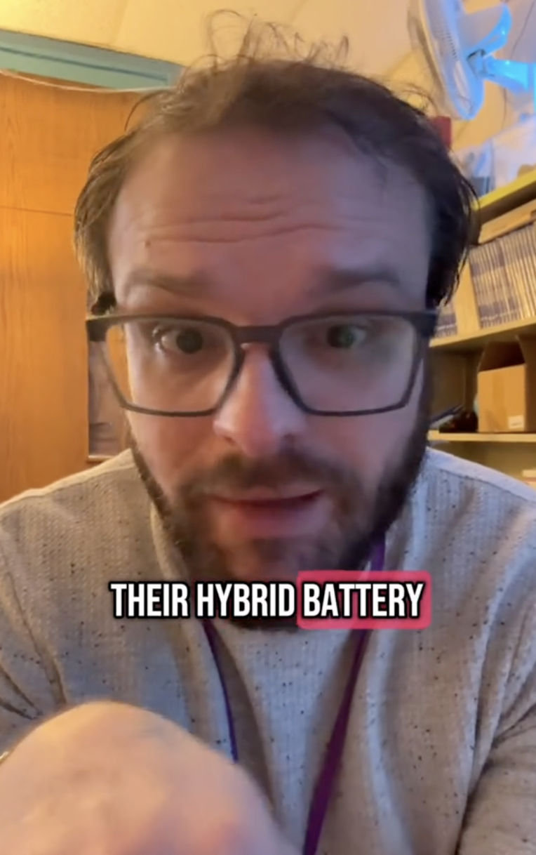 man talking about a toyota prius