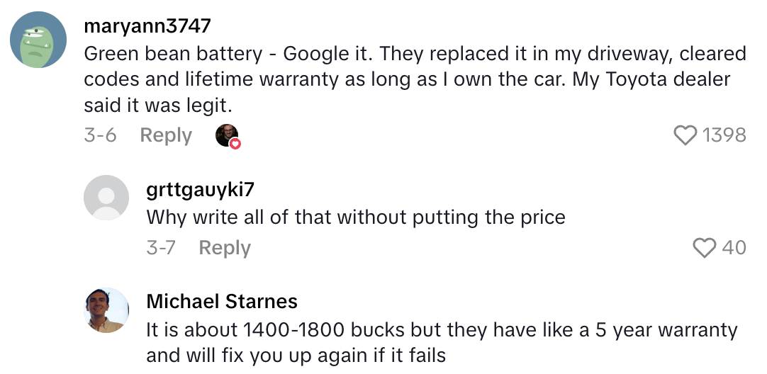 Screenshot 2025 06 01 at 4.32.54 PM Toyota Prius Driver Shared That He Was Quoted $6,800 To Get A New Battery.   I’m wondering if anyone knows about alternatives.