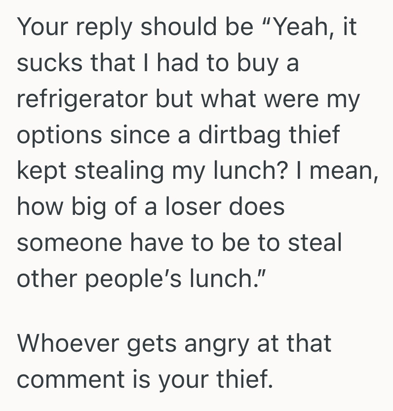 Screenshot 2025 06 04 at 1.33.06 PM His Coworkers Kept Stealing His Homemade Lunches, But When He Bought A Personal Mini Fridge To Protect It, He Suddenly Became The Office Outcast