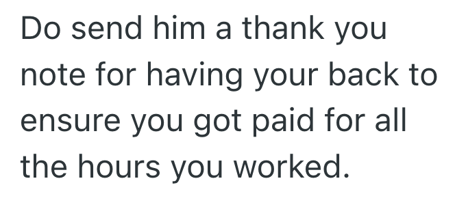 Screenshot 2025 06 04 at 2.04.14 AM She Worked Irregular Hours Off Of The Clock Until An Associate Demanded That She Stop, So Now She Gets A Lot Of Overtime Pay