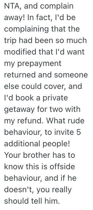 Screenshot 2025 06 04 at 5.57.40 PM His Sister in Law Invited A Bunch Of Extra People On A Vacation, And This Guy Isnt Happy About It