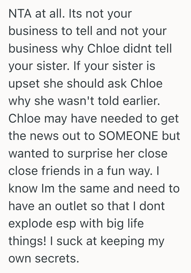 Screenshot 2025 06 05 at 12.23.11 PM She Stayed Silent About Her Friend’s Pregnancy Out Of Loyalty, But Her Sister Felt Betrayed When She Found Out She Wasn’t Told First