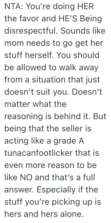 Screenshot 2025 06 06 at 1.08.36 PM Her Mom Wants Her To Pick Up Orders For Her, But The Business Owner Treats Her Horrible So She Refuses To Do It Anymore
