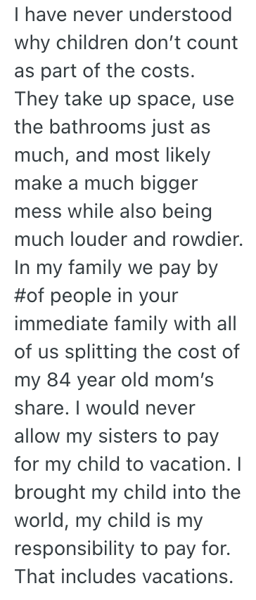 Screenshot 2025 06 06 at 1.10.49 PM She Told Her Sister They Need To Pay For A Family Vacation Equally, But Her Sister Is Mad That She Has To Pay For Her Own Kids