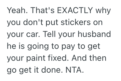 Screenshot 2025 06 07 at 4.01.29 PM Womans Husband Put Stickers On Her Car, And When She Took Them Off He Got Mad At Her