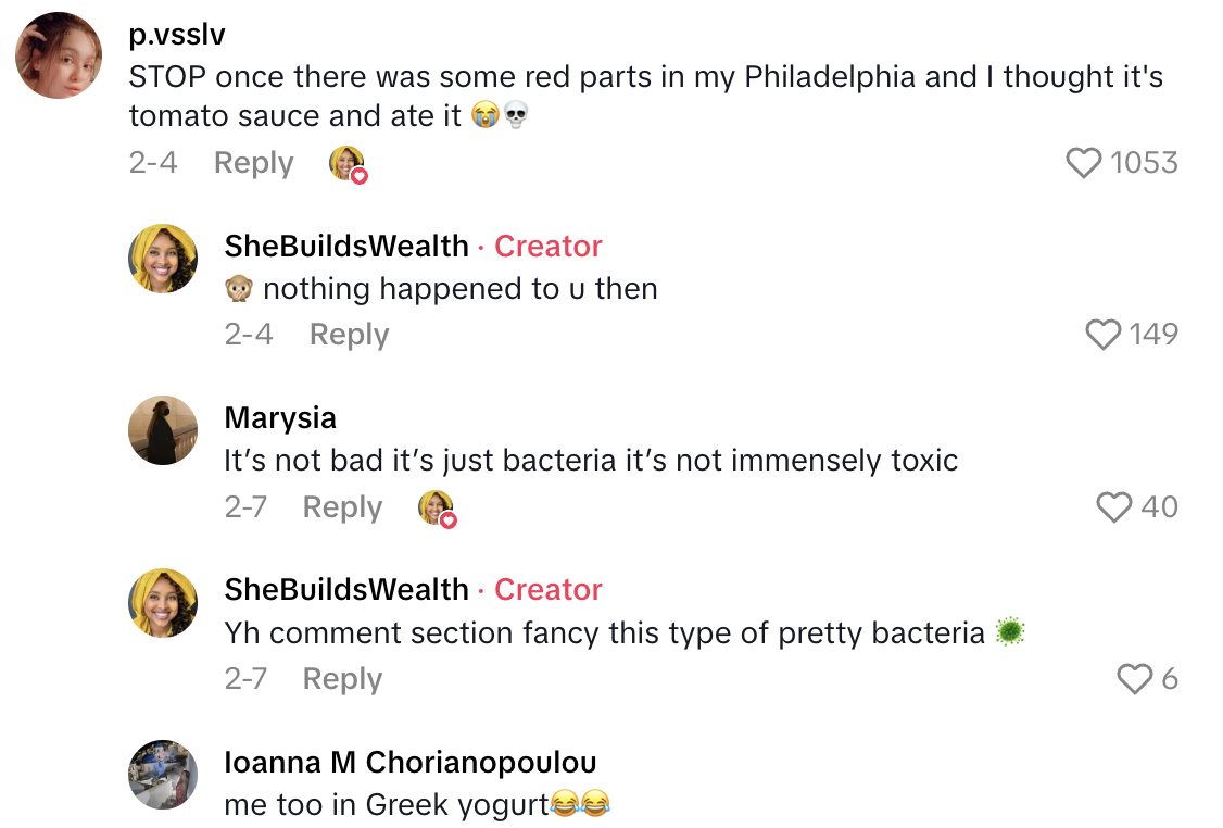 Screenshot 2025 06 08 at 11.38.23 AM New level of bacteria unlocked.   Shopper Showed How Nasty A Container of Cream Cheese Got In Her Refrigerator