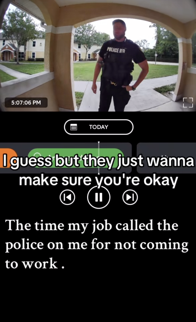 police officer standing on a porch