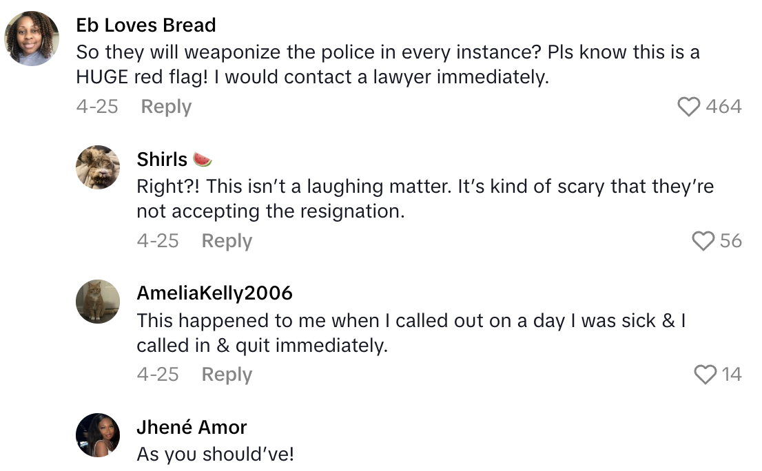 Screenshot 2025 06 08 at 6.09.35 PM Her Manager Called The Cops And Sent Them To Her House After She Didnt Show Up For Work One Day