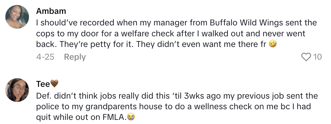 Screenshot 2025 06 08 at 6.10.14 PM Her Manager Called The Cops And Sent Them To Her House After She Didnt Show Up For Work One Day