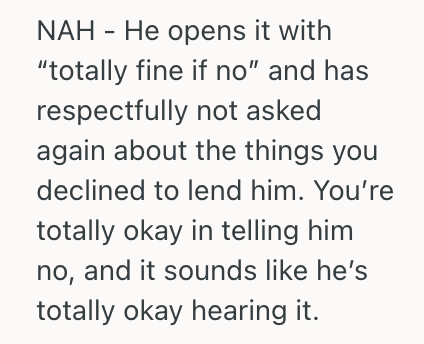 Screenshot 2025 06 11 at 8.23.31 PM His Friend Always Wants To Borrow His Stuff Including His Car, And He Doesnt Know How To Say No Without Offending Him