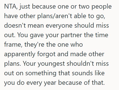Screenshot 2025 06 13 143954 Her Partner Cant Make It To The Family Trip That They Had Planned Together, So She Wants To Go With Just Her Youngest Child