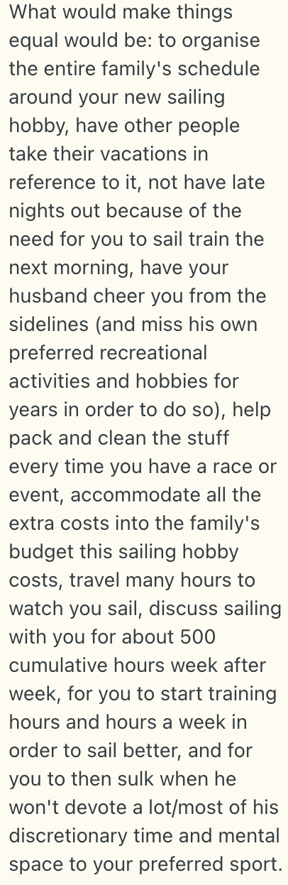 Screenshot 2025 06 14 at 12.49.39 PM Wife Wants To Take Sailing Lessons, But Her Husband Is Mad Because He Wants Her To Support Him At His Ironman Race