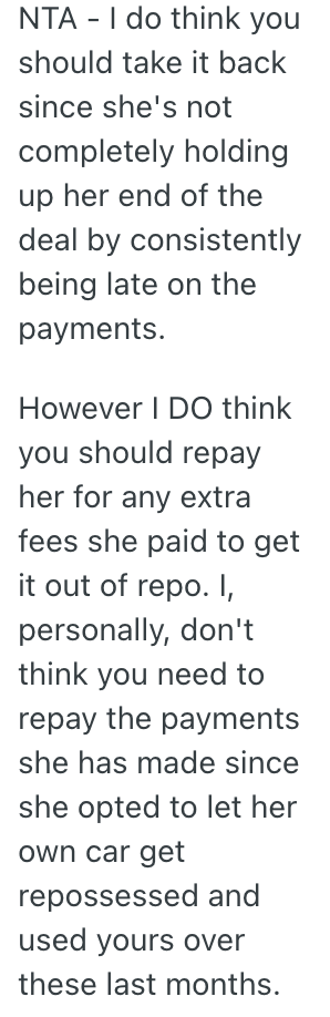 Screenshot 2025 06 15 at 3.15.47 PM His Mother in Law Isnt Making Payments On His Old Car Like She Agreed To, So He Wants To Take It Back From Her