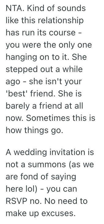 Screenshot 2025 06 15 at 3.27.55 PM Her Friend Has Blown Her Off For Years, So When She Found About Her Friends Wedding On Social Media, She Decided Not To Go
