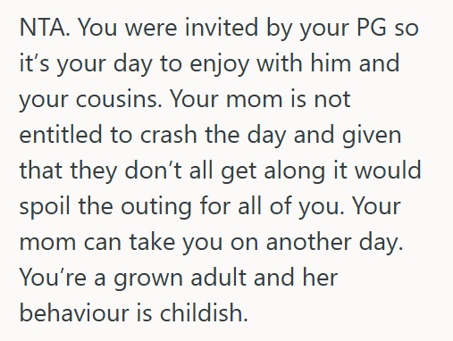 Screenshot 2025 06 17 144344 Her Mom Wanted To Join A Water Park Trip With Their Grandmother, But She Told Her Mom That She Cant Come Because They Dont Get Along