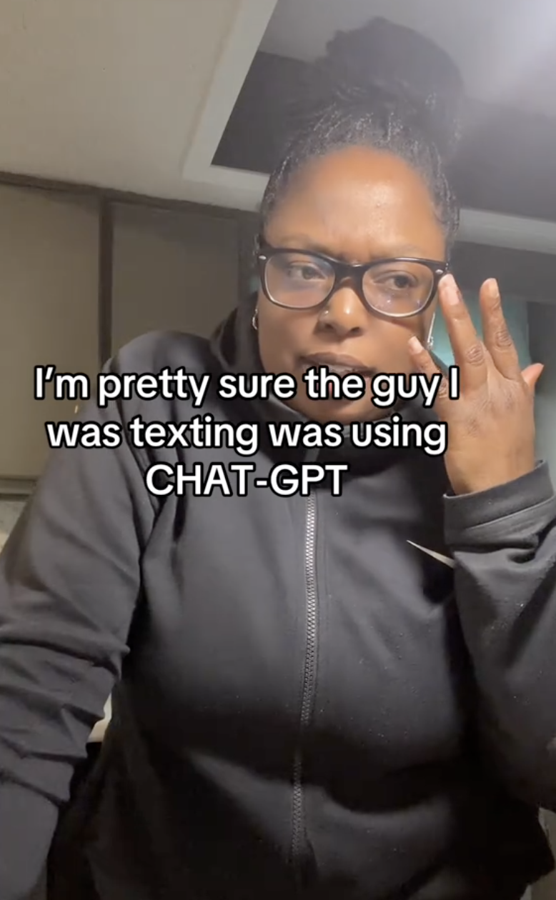 woman talking about chatgpt