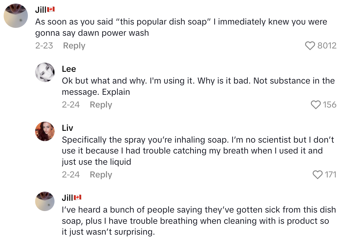 Screenshot 2025 06 18 at 1.41.29%E2%80%AFPM A Shopper Said That Dawn Powerwash Caused Her to Get Sick