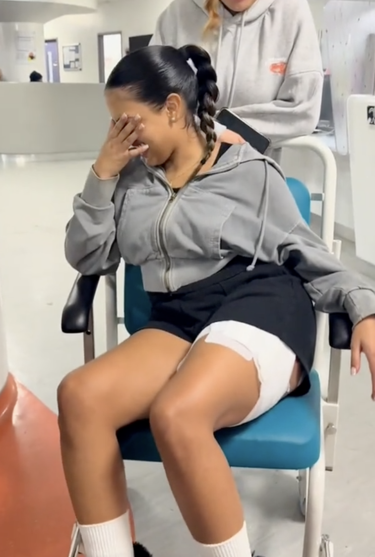 woman sitting in a wheelchair