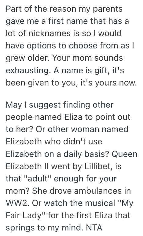 Screenshot 2025 06 20 at 17.30.06 Shes Never Liked Her Given Name And Went By Her Chosen Name Her Whole Life, But Now Her Mom Is Pressuring Her To Use Her Full Name