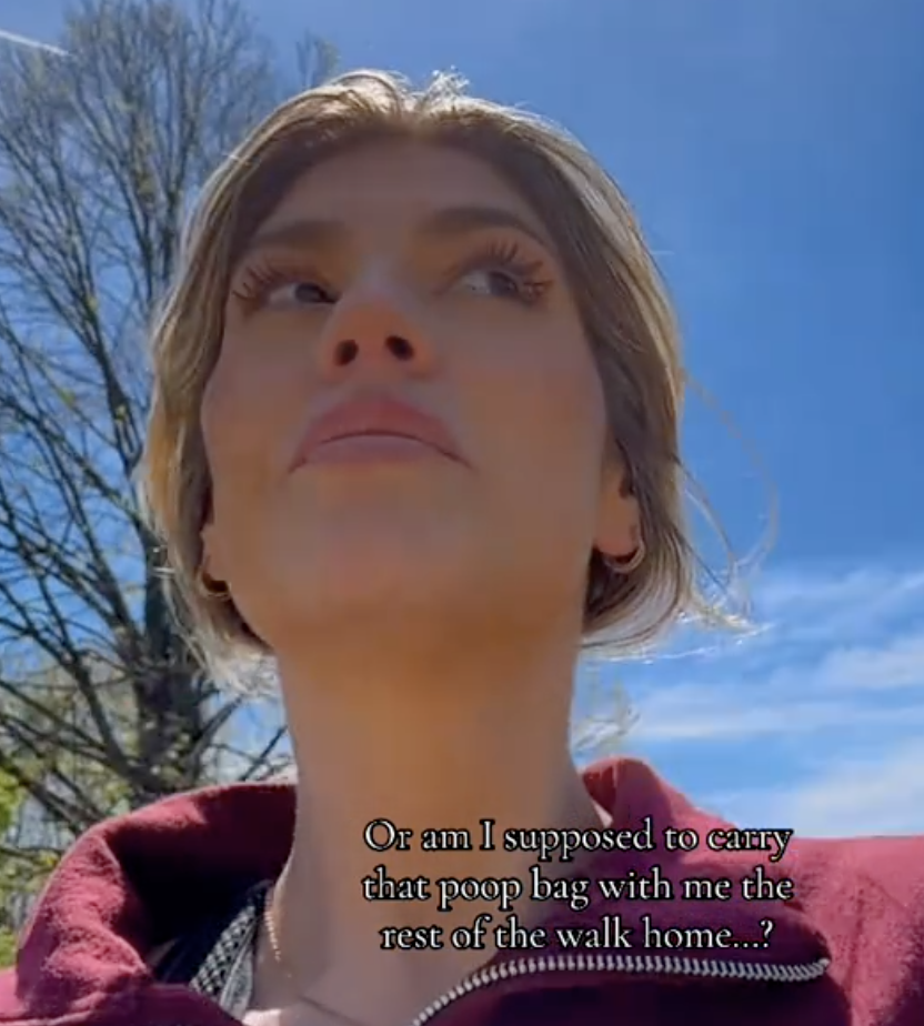 woman walking down a street